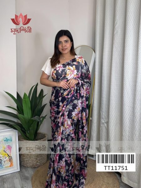 Pastel Bloom Floral Saree | Chiffon Saree