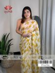 Pastel Bloom Floral Saree | Chiffon Saree