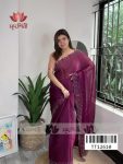 Stone organza Saree