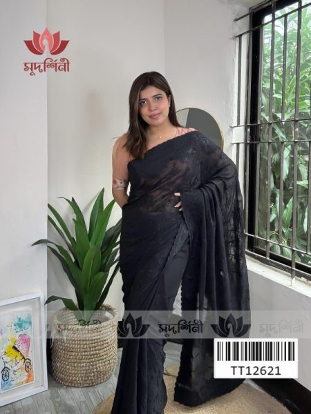 Black Embro Saree