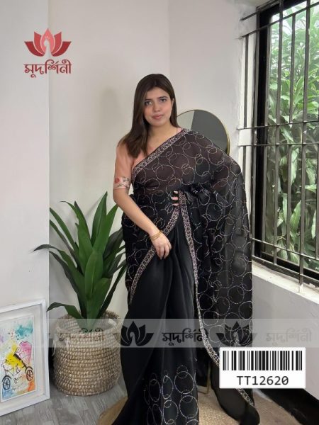 Stone organza Saree new