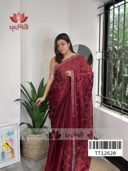 Stone organza Saree new